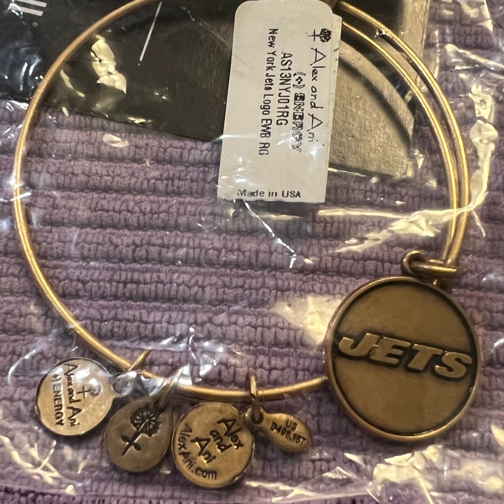 NY Jets Bracelet Alex & Ani gold NFL football New York